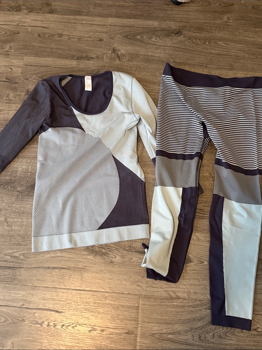 Adidas Stela McCartney Two-Tone  Colorblock Knit Top and Leggings Set
